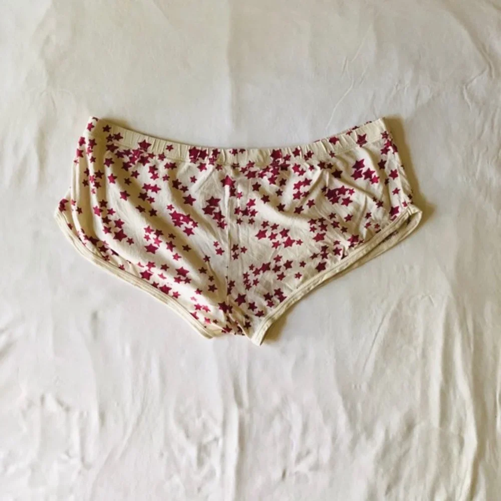 Nordstrom Scrapbook Dreams pink star pattern cheeky pajama bottoms size medium - Picture 5 of 5